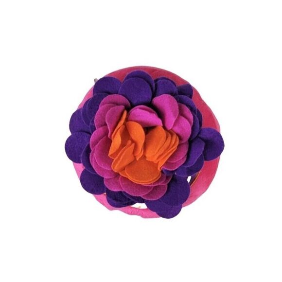 Plush Craft Fabric by Number Throw Pillow Decorative Petals Round Pink Purple - Picture 1 of 7